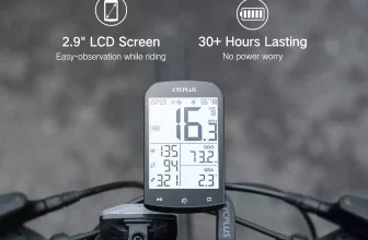 Compteur vélo GPS CYCPLUS M1 monté sur un guidon de vélo