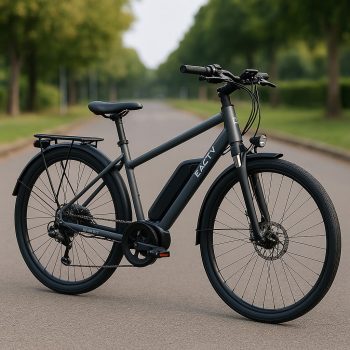 Vélo électrique Decathlon E-ACTV 100 gris cadre haut – usage urbain