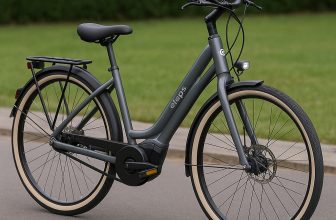 Vélo Elops 920E Connect Owuru gris – moteur automatique, courroie carbone