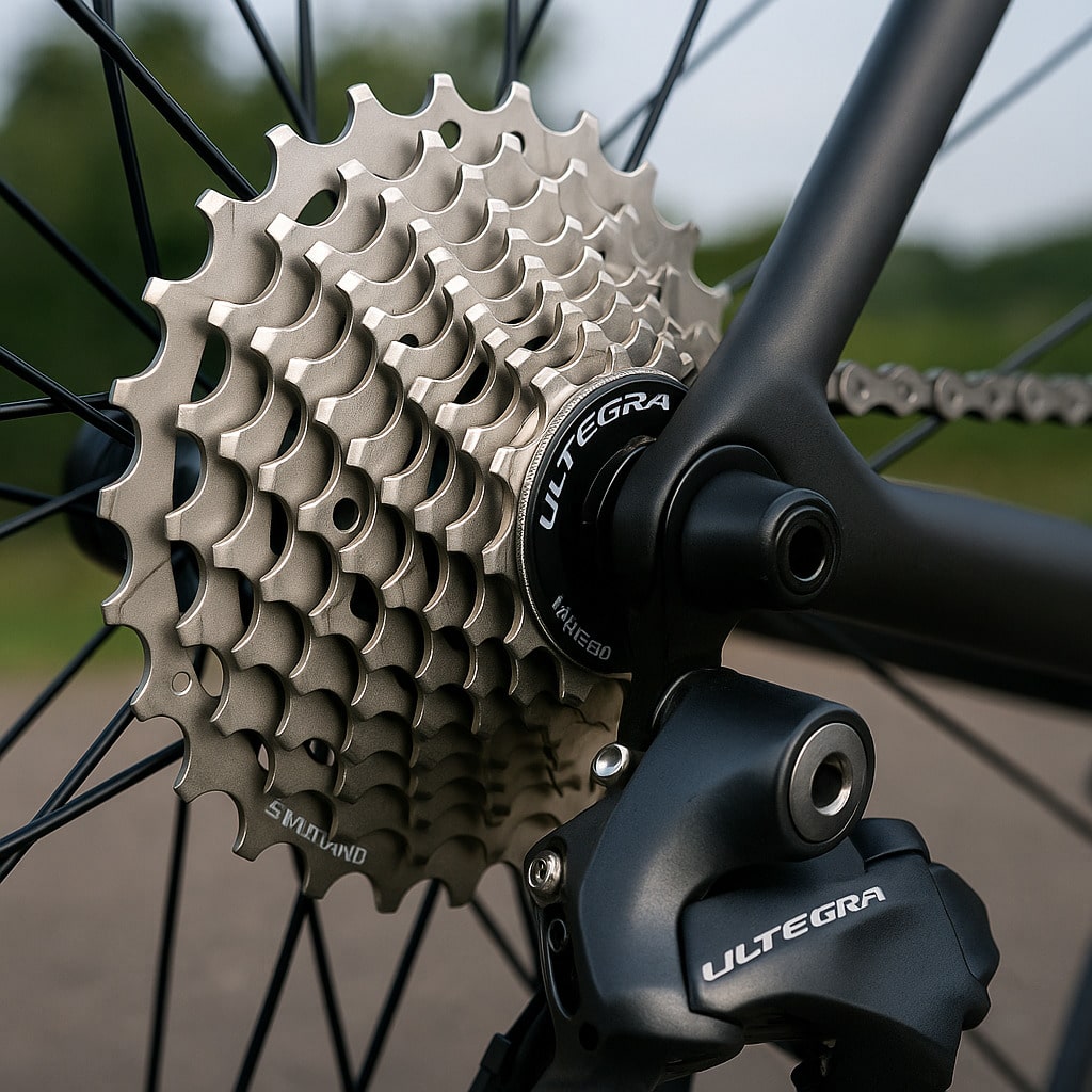 Vue produit de la cassette Shimano Ultegra CS-R8000 11V sur fond neutre