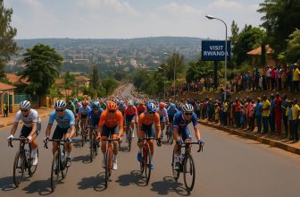 Peloton de la course en ligne hommes élite des championnats du monde 2025 à Kigali, Rwanda