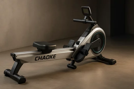 Rameur CHAOKE vu en studio, posé dans une pièce minimaliste, éclairage doux et ambiance premium.