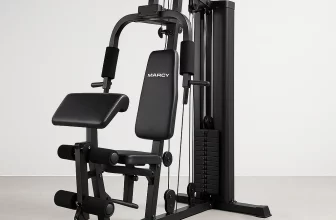 Machine de musculation multistation MARCY HG7000 en acier noir, vue complète en studio, sans texte.