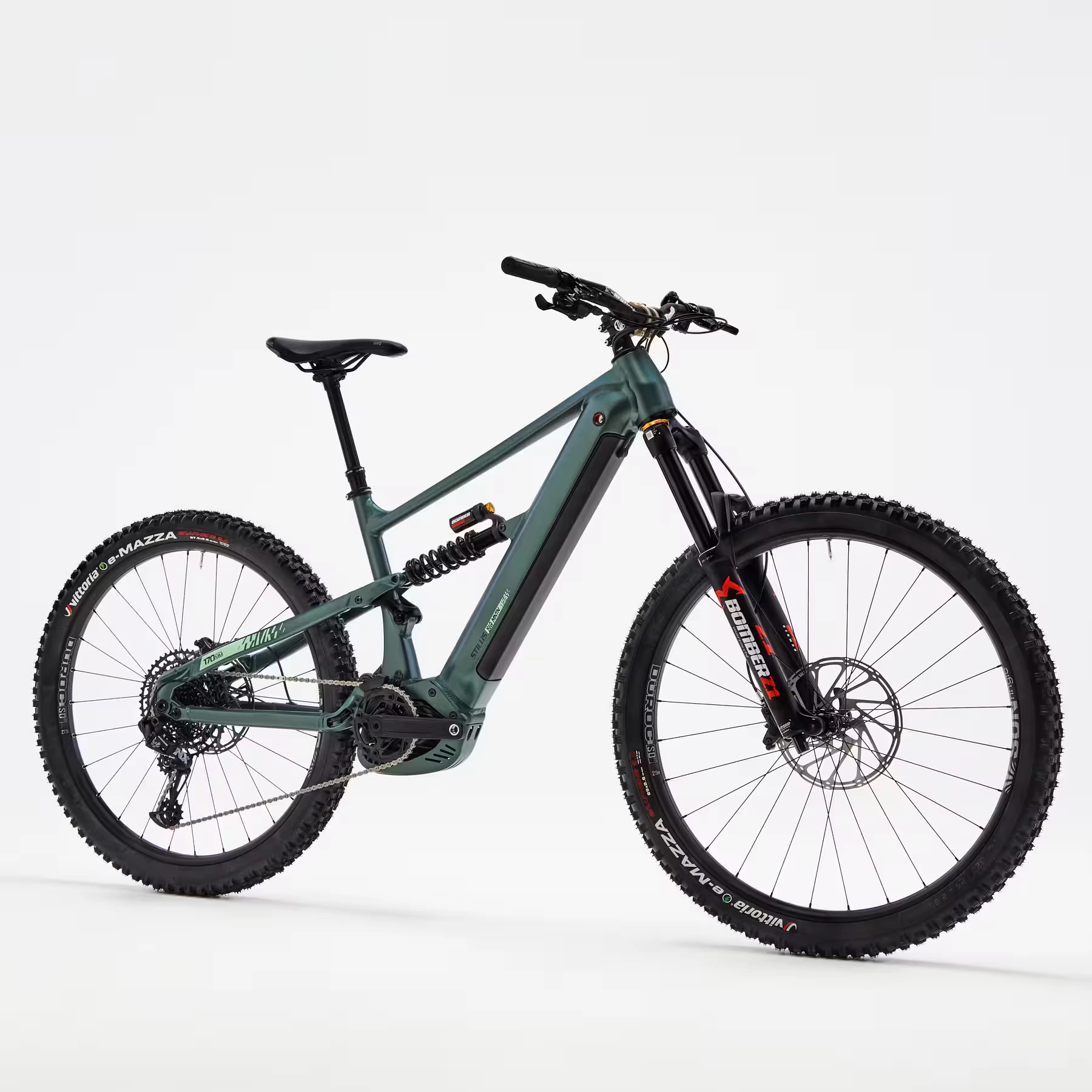 VTT électrique Stilus E-Big Mountain vert pour l’enduro avec batterie 750 Wh