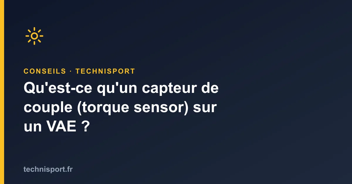 Illustration : Qu'est-ce qu'un capteur de couple (torque sensor) sur un VAE ?