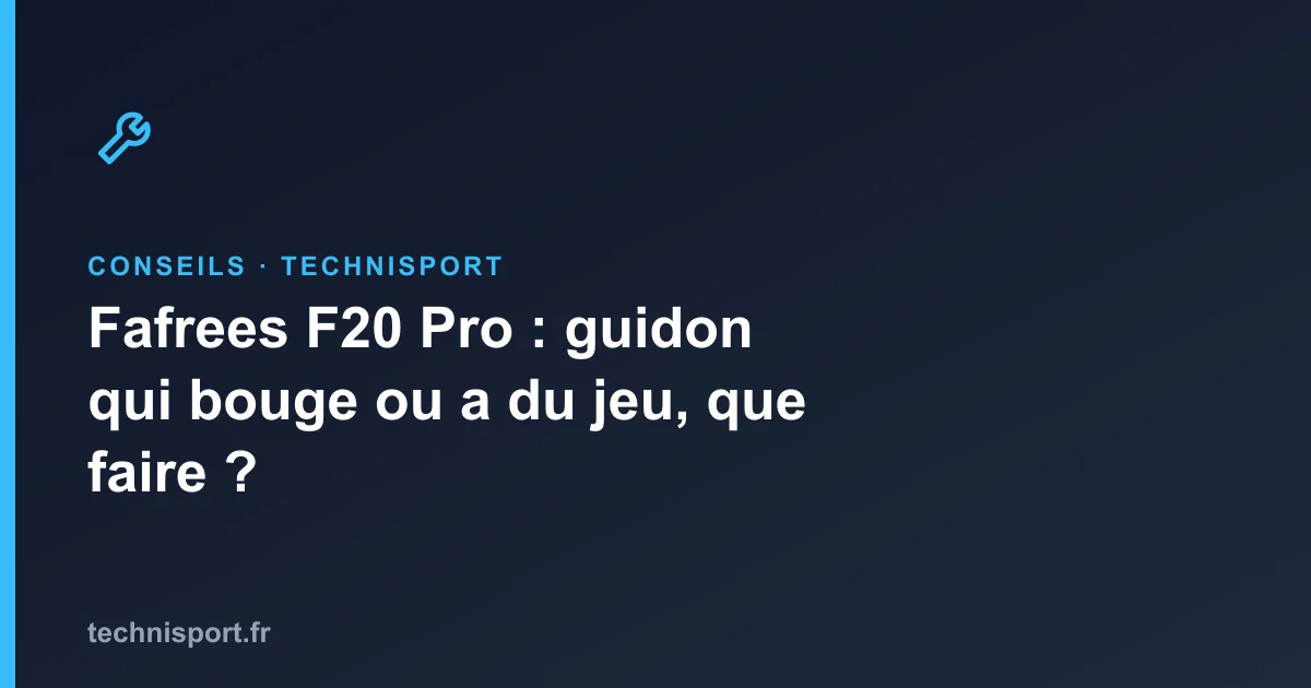 Illustration : Fafrees F20 Pro : guidon qui bouge ou a du jeu, que faire ?