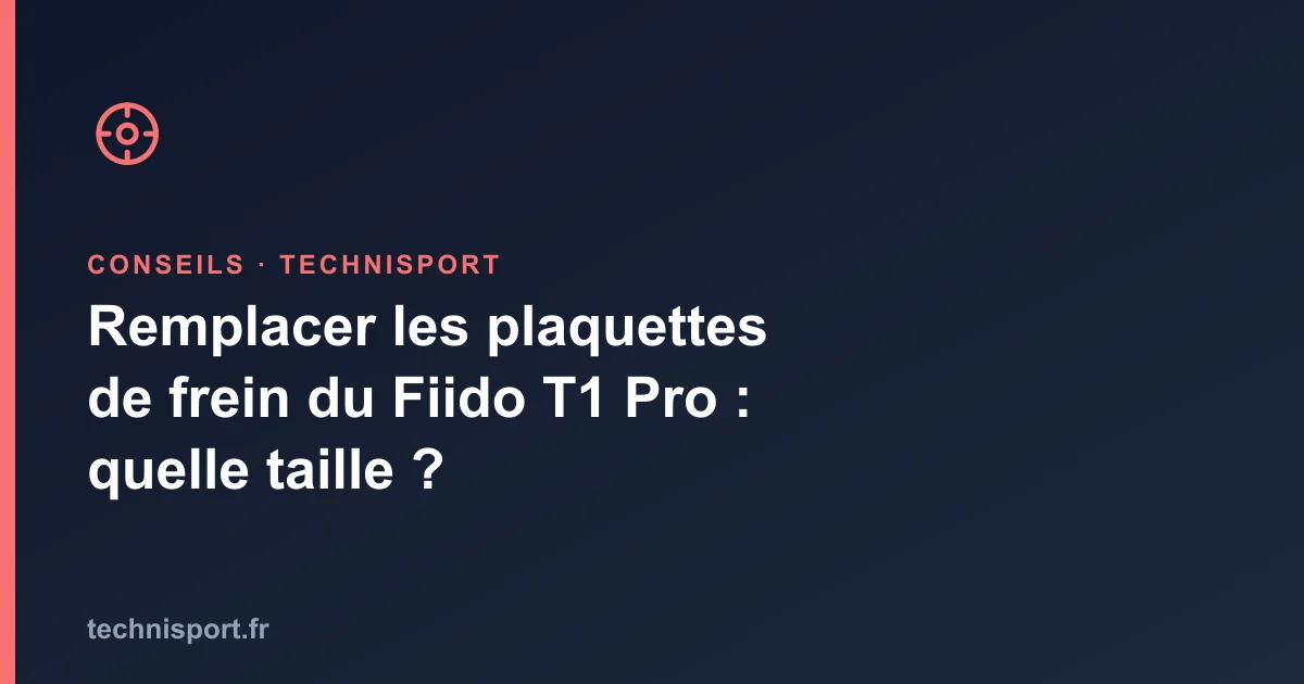 Illustration : Remplacer les plaquettes de frein du Fiido T1 Pro : quelle taille ?