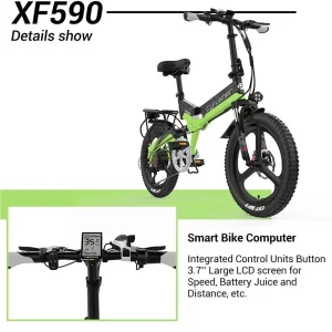 Cyrusher XF590 - velo electrique pliant de profil en situation de test