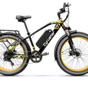 Cyrusher XF650 - fat bike electrique de profil en situation de test