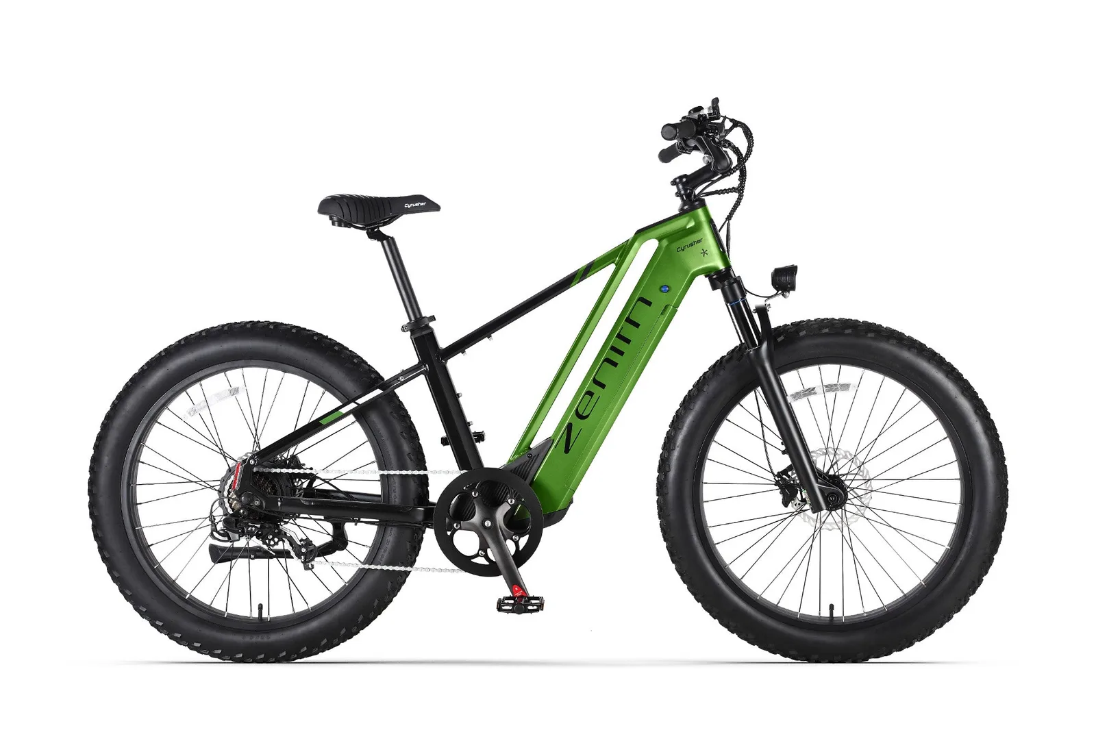 Cyrusher Zenith - fat bike electrique de profil en situation de test