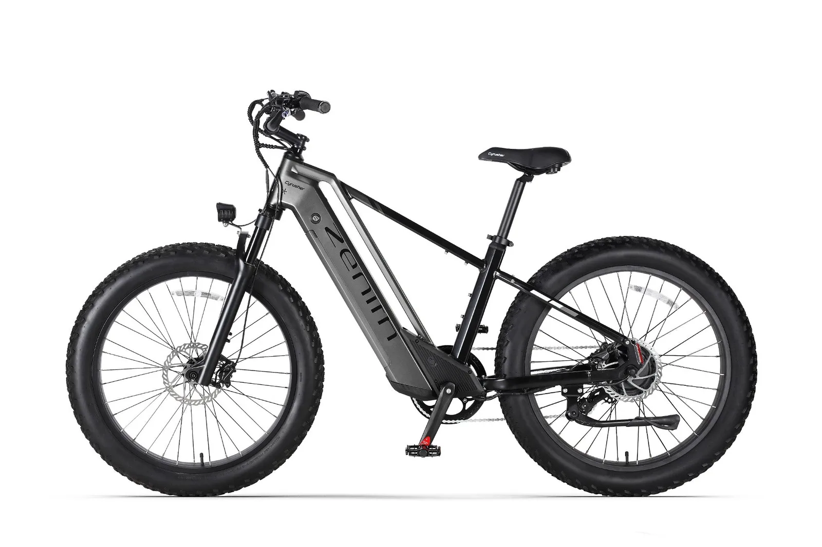 Cyrusher Zenith - fat bike electrique vue trois quarts en situation de test