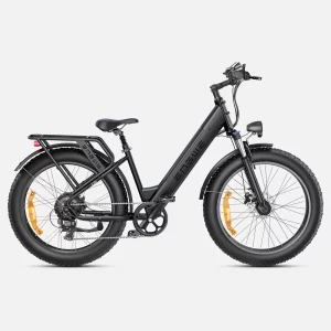 ENGWE E26 High-Step - fat bike electrique tout-terrain de profil en situation de test
