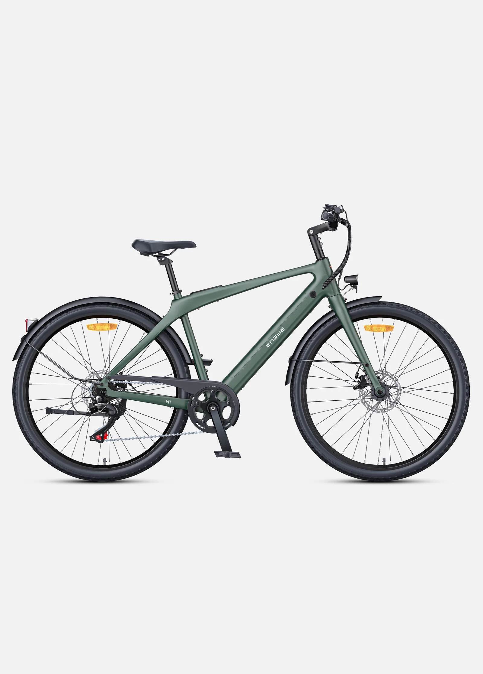 ENGWE N1 Air - cadre carbone et batterie integree en situation de test