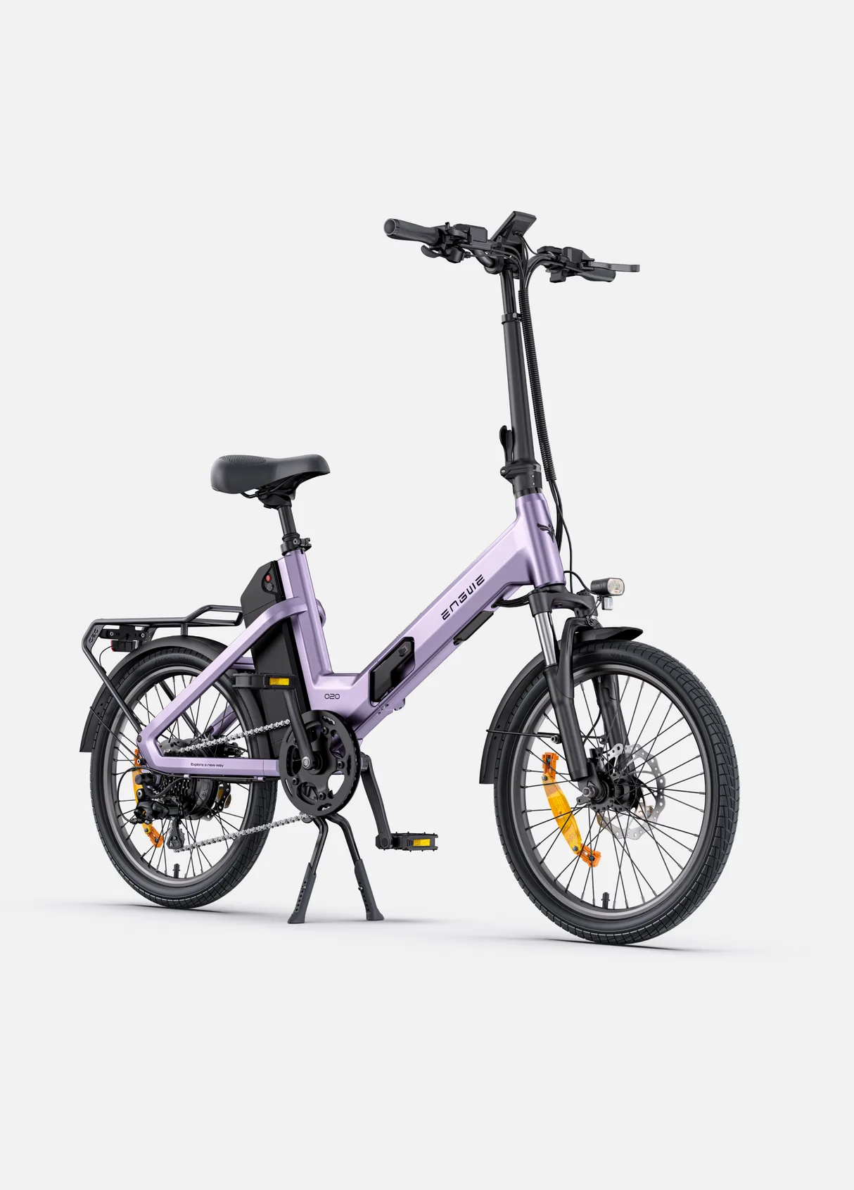 ENGWE O20 Boost - velo electrique pliant de profil en situation de test