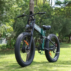 Lankeleisi BST-6 - fat bike electrique bi-moteur de profil en situation de test